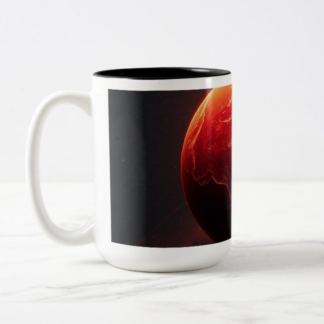 En fantastisk röd planet Två-Tonad mugg (Vänster)