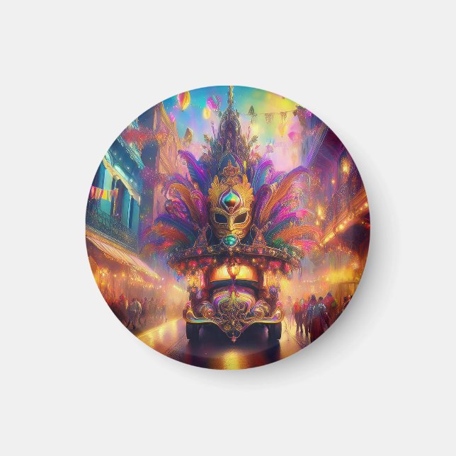 En Fantasy titta på en Mardi Gras Parad Magnet (Framsidan)