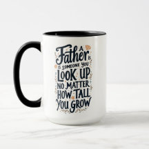 En Far är en man tittar upp på