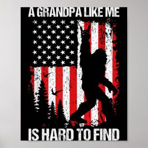 En farfar som han är svår att hitta Bigfoot Pappa Poster