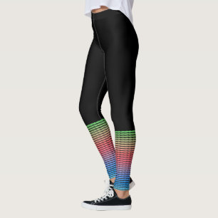 En färg och färgrika randKnä-Kick sockor Leggings