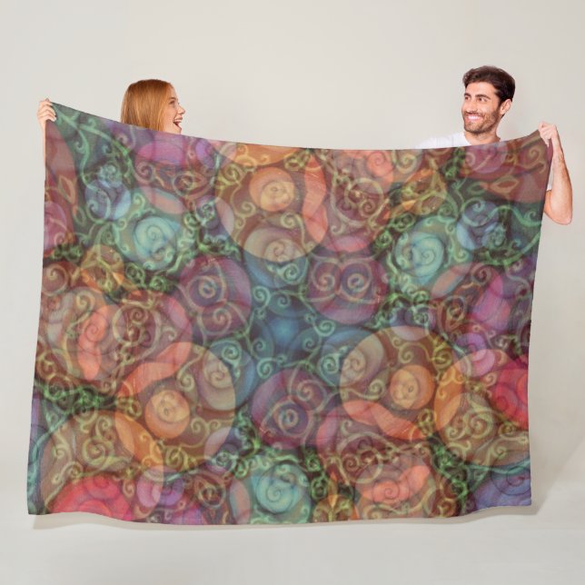 En färgad bakgrund Struktur Mönster av snurra Fleecefilt (På plats)