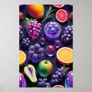 En färgad blandning av frukt poster