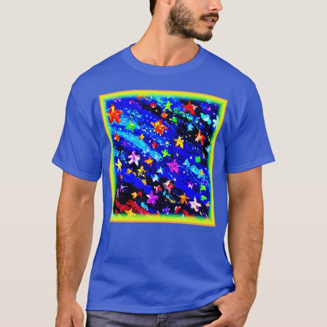 En Färgad Starry Himlar. Köp nu T Shirt (Framsida)