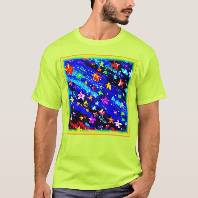 En Färgad Starry Himlar. Köp nu T Shirt (Framsida)