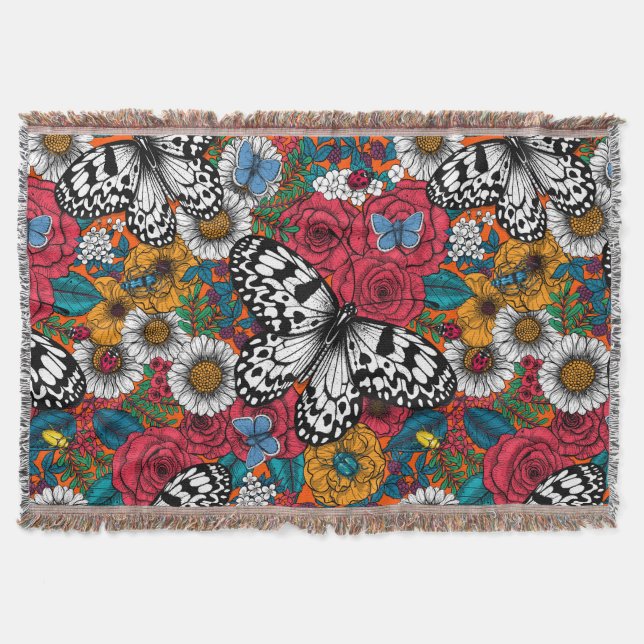 En färgad trädgård filt (Framsidan)