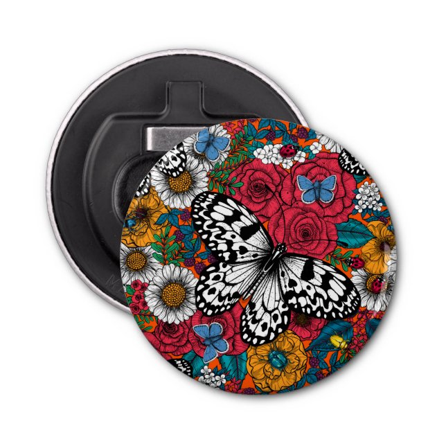 En färgad trädgård flasköppnare (Framsidan)