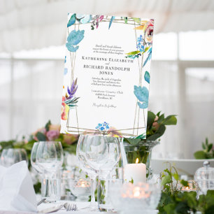 En färgfull Blommigt Elegant bröllop Inbjudningar