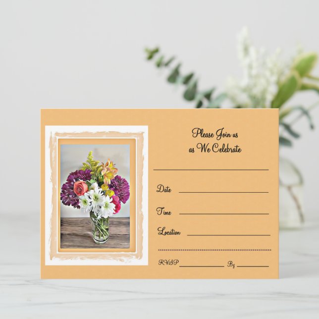 En färgfull Bouquet vid inbjudan till Bright-Orang (Stående Fram)