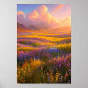 En färgfull Dreamland vid Sunset Poster