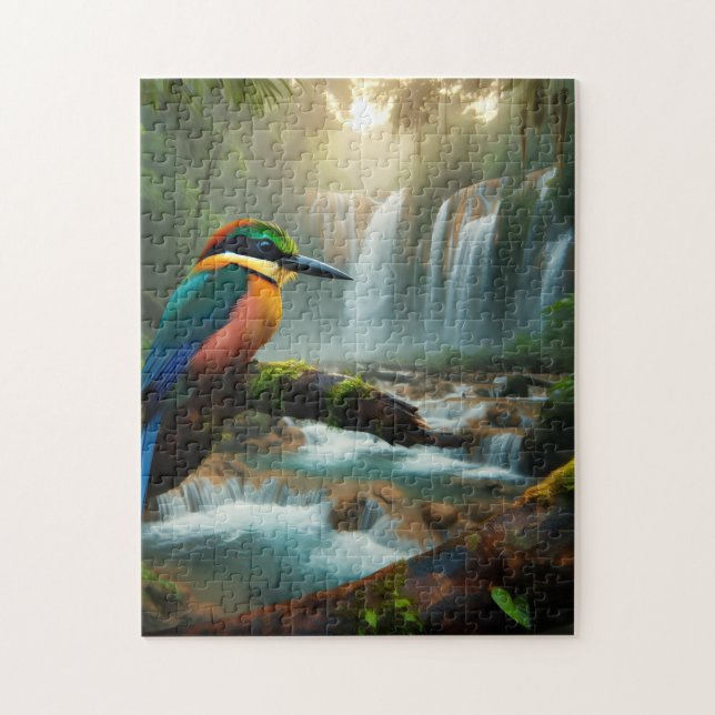 En färgfull fågels transquil Refuge 252 delar Pussel (Vertikal)