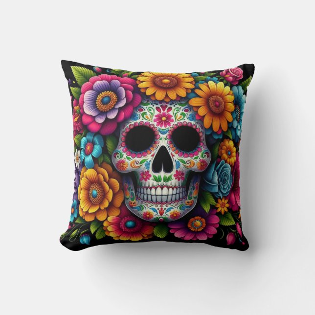 En färgfull skallkudde! kudde (Framsida)