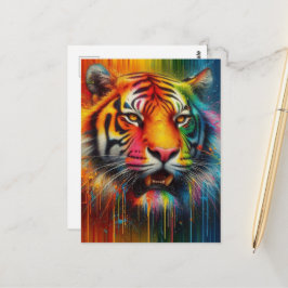 En färgfull tiger vykort
