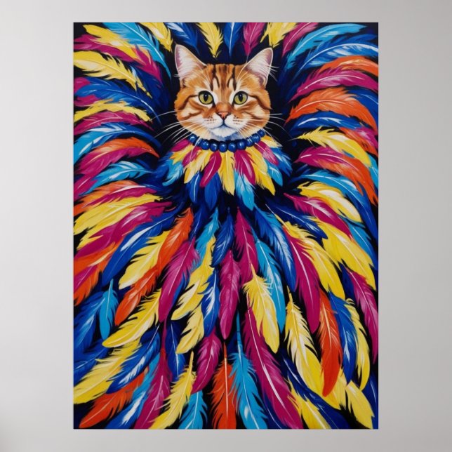 En färglös Porträtt i ett katt Poster (Framsidan)