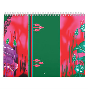 En färglös scarf med röda nyanser och gröntar, dem kalender