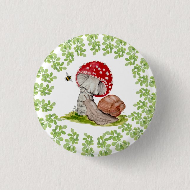 En färglös skogsfluga och snigel knapp (Framsida)