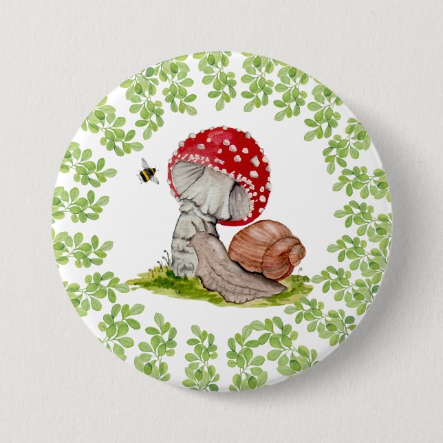 En färglös skogsfluga och snigel knapp (Framsida)