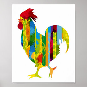 En färglös tupp poster