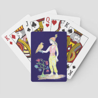 En färgpenneteckning av en kvinna casinokort