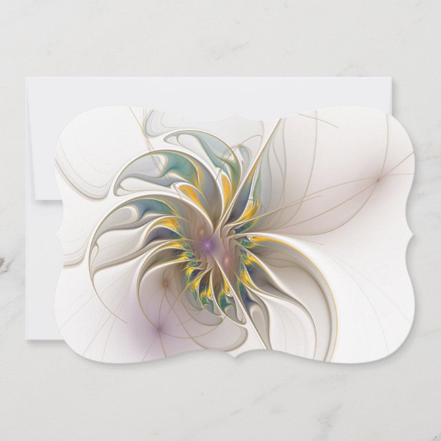En färgrik fraktal ornament. Abstrakt blommig kons (Framsida)