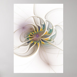 En färgrik fraktal ornament. Abstrakt blommig kons Poster