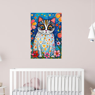 En färgrik katt poster