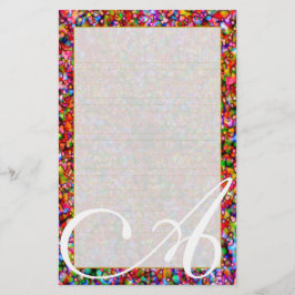 En färgrik Monogram "bubblar" fodrat fint Brevpapper