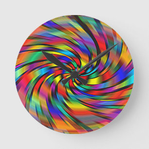 En färgrik Pinwheel tar tid på Rund Klocka