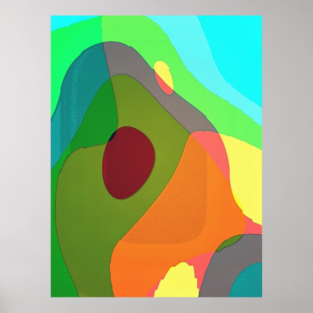 En färgrik röra 1107 Abstrakt konst Poster (Framsidan)