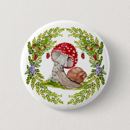 En färgrik skogsfluga och en snigel knapp