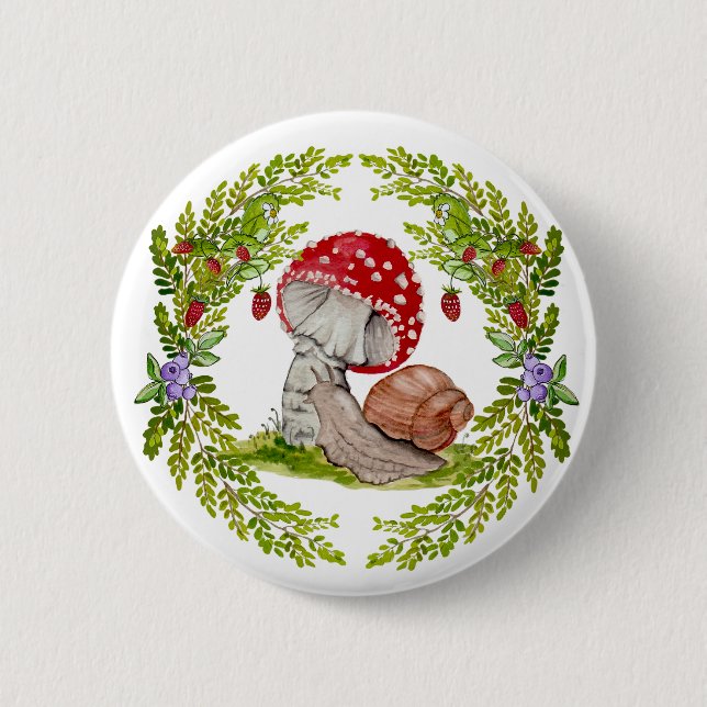 En färgrik skogsfluga och en snigel knapp (Framsida)