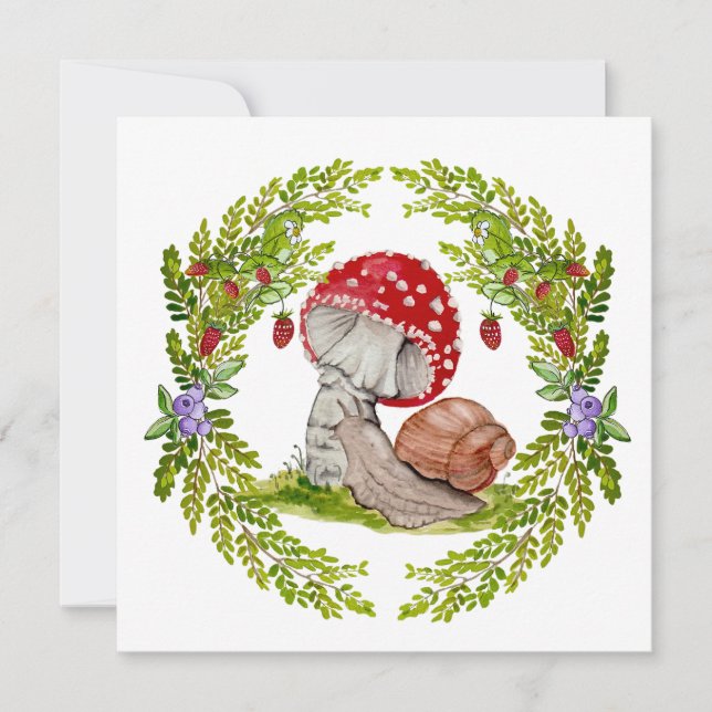 En färgrik skogsflyg och en snigel inbjudningar (Framsida)