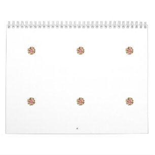 En färgstark blomillustration med en unik kalender