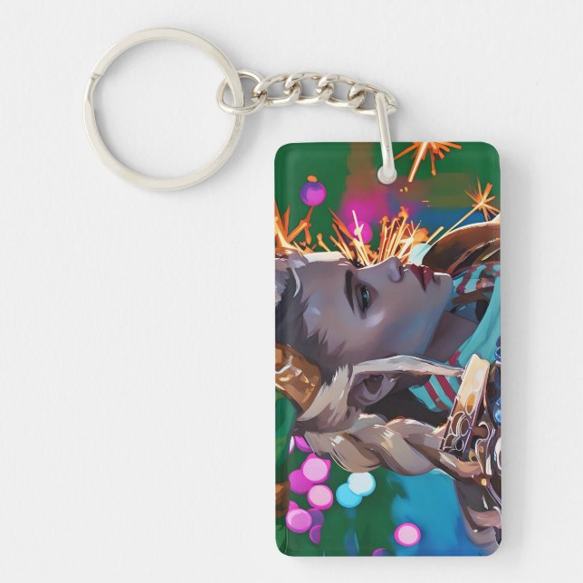 En färgstark en nyckelkedja (Framsidan)