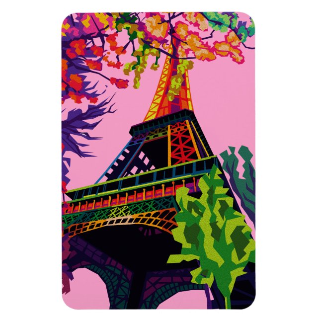 En färgstark Firande i Eiffel Torn Magnet (Vertikal)