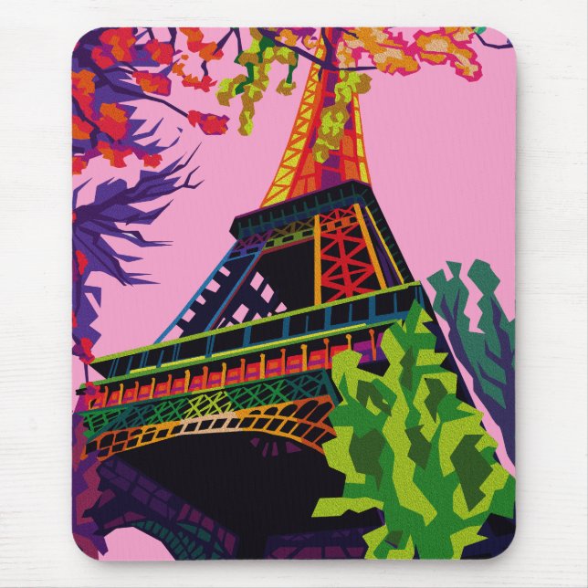 En färgstark Firande i Eiffel Torn Musmatta (Framsidan)