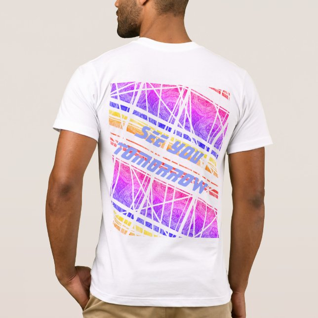 En färgstark futuristiska med anpassade t shirt (Baksida)