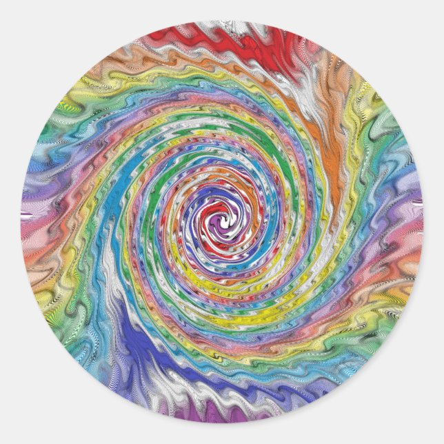 En färgstark platta runt klistermärke (Framsida)