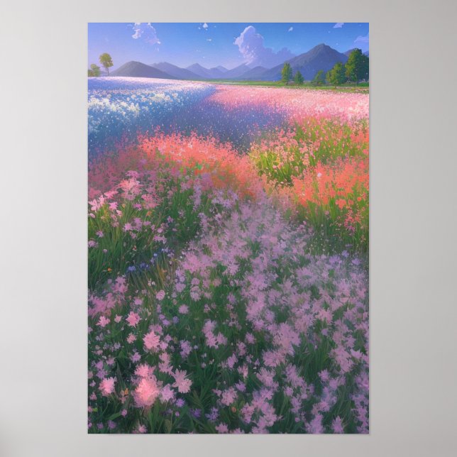 En färgstark symfoni av blommor poster (Framsidan)