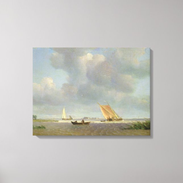 En färsk bryggning på Elbe, 1830 Canvastryck (Framsida)