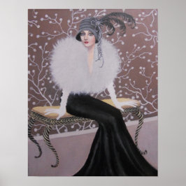 EN FASHIONABEL ART DECO DAM POSTER