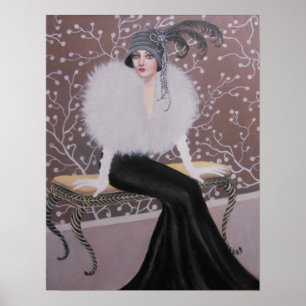 EN FASHIONABEL ART DECO DAM POSTER