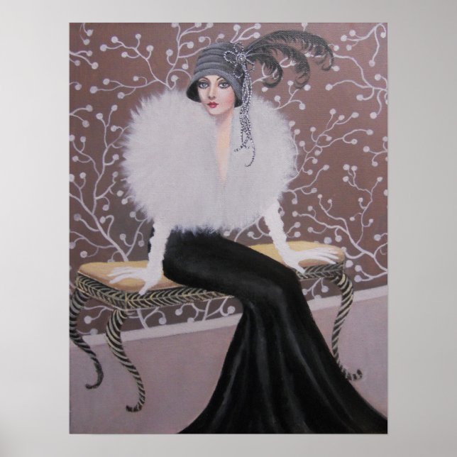 EN FASHIONABEL ART DECO DAM POSTER (Framsidan)