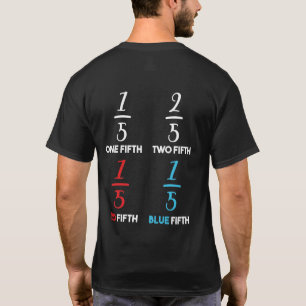 En femtedel av den femte röda femte blå femma t shirt