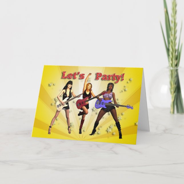 En festinbjudan med ett flickband inbjudan (Framsida)