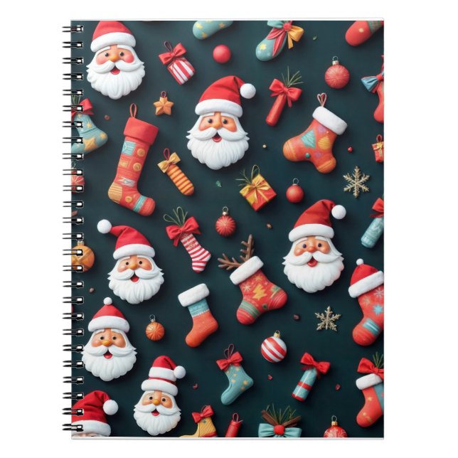 En Festive Tapestry Santa and julCheer Anteckningsbok (Framsidan)