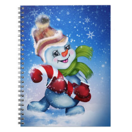 En festlig snöman anteckningsbok