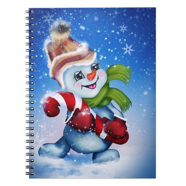 En festlig snöman          anteckningsbok (Framsidan)