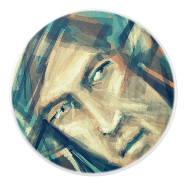 En Fiant Grönt Elf Ansikte Knopp (Framsidan)