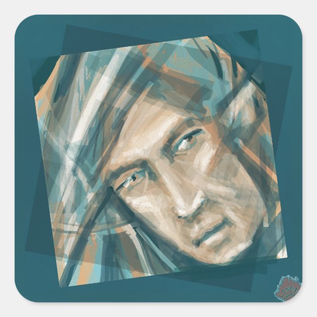 En Fiant Grönt Elf Fyrkantigt Klistermärke (Framsida)